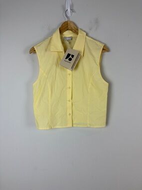 Frank and Oak The Sleeveless Poplin Shirt Cotton Size Small NWT